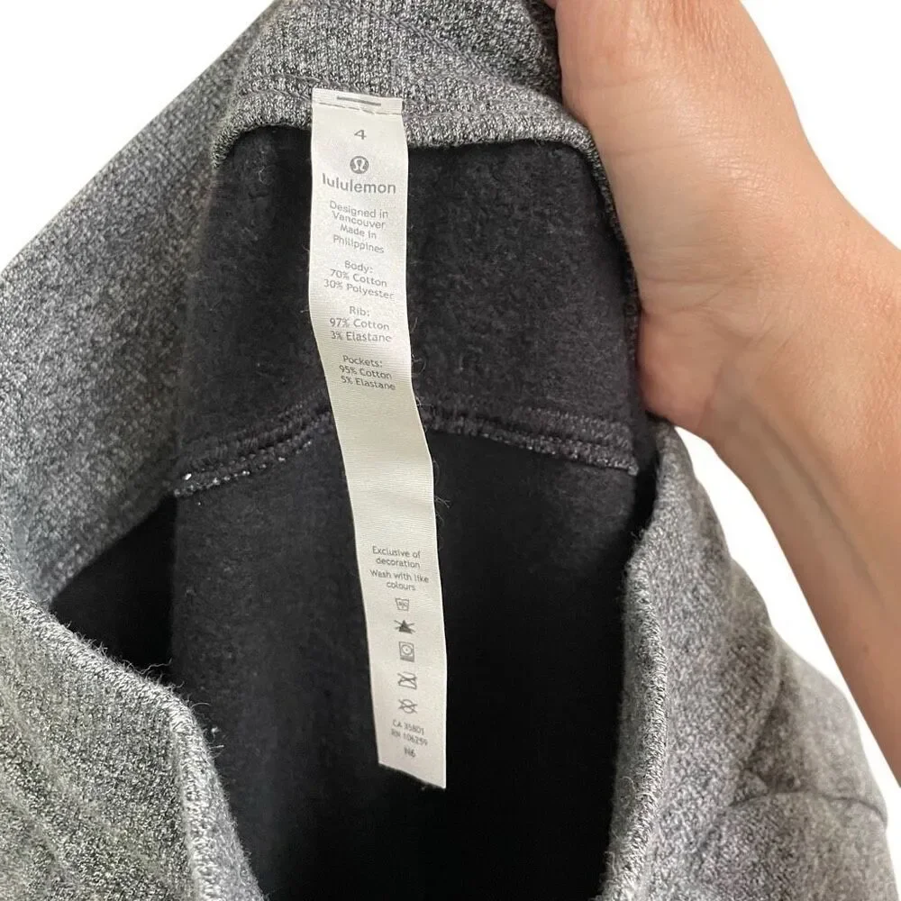Lululemon Ready To Rulu‎ Women’s 4 High-rise Joggers Gray Drawstring Fleece Warm